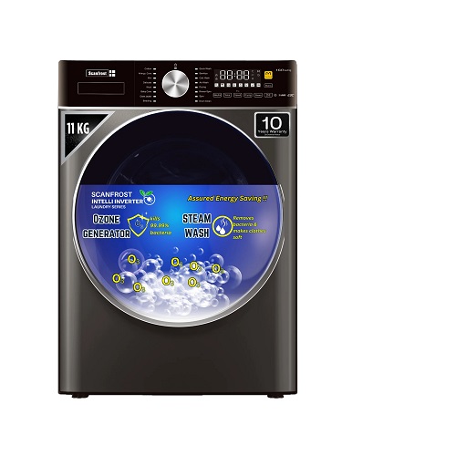 Scanfrost Laundry 11KG Front Load Washing machine | SFWMFL11000INVME - deluxe.com.ng
