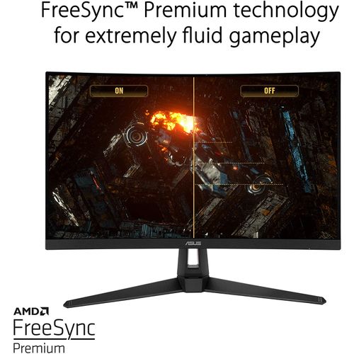 ASUS TUF Gaming VG27VH1BR 27” Curved Monitor, 1080P Full HD, 165Hz (Supports 144Hz), Extreme Low Motion Blur, Free Sync™, 1ms, Eye Care, HDMI D-Sub - Deluxe.com.ng