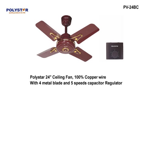 POLYSTAR 24 INCH CEILING FAN | PV-24BC - deluxe.com.ng