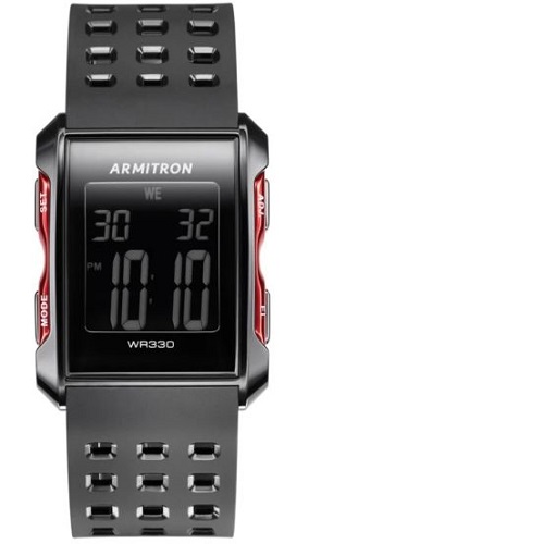 ARMITRON 40/8177RED Men’s Digital Chronograph Black Strap Small Size Watch - deluxe.com.ng