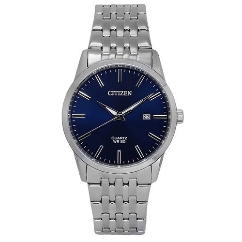 CITIZEN BI5000-87L MEN’S NAVY BLUE DIAL SILVER BRACELET QUARTZ DRESS WATCH - deluxe.com.ng
