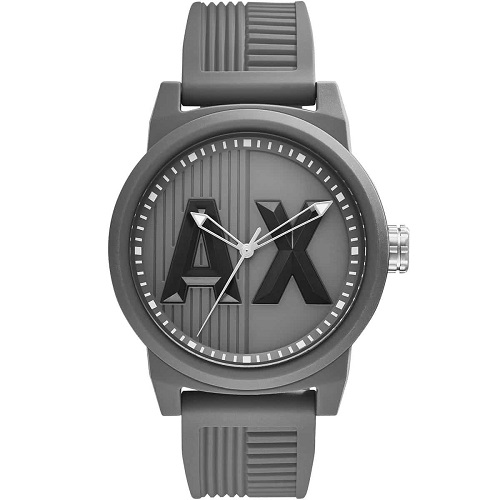 Armani Exchange AX1452 Men’s Analog Grey Silicone Watch - deluxe.com.ng