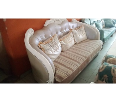 7 SEATERS SOFA LIGHT BROWN & CREAM (GIDI)