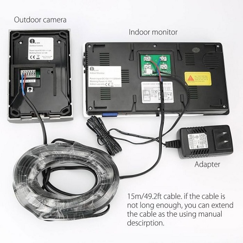 7 Inch Color Video Door Phone System With Aluminium Weatherproof Covering - deluxe.com.ng