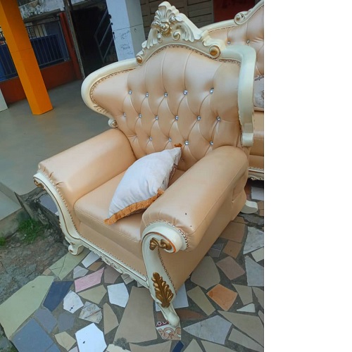 QUALITY DESIGNED 7 SEATERS SOFA CHAIRS LIGHT BROWN COLOR (DEEM) - deluxe.com.ng