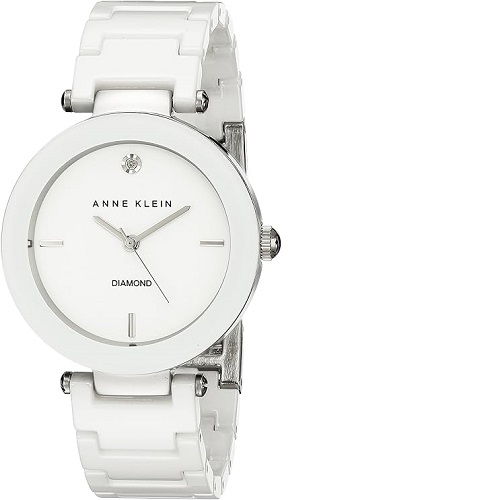 ANNE KLEIN AK/1019WTWT WOMEN’S DIAMOND-ACCENTED WATCH WITH CERAMIC BRACELET - deluxe.com.ng