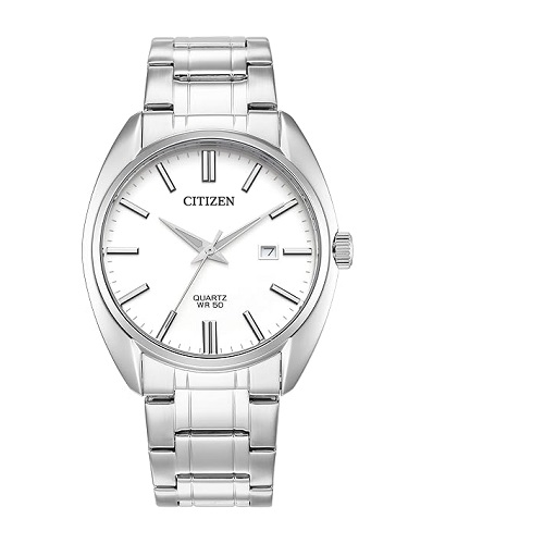 CITIZEN BI5100-58A MEN’S WHITE DIAL SILVER BRACELET QUARTZ DRESS WATCH - deluxe.com.ng