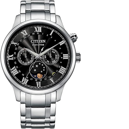 CITIZEN AP1050-81E MEN’S ECO-DRIVE MOONPHASE MULTIFUNCTION BRACELET WATCH- deluxe.com.ng
