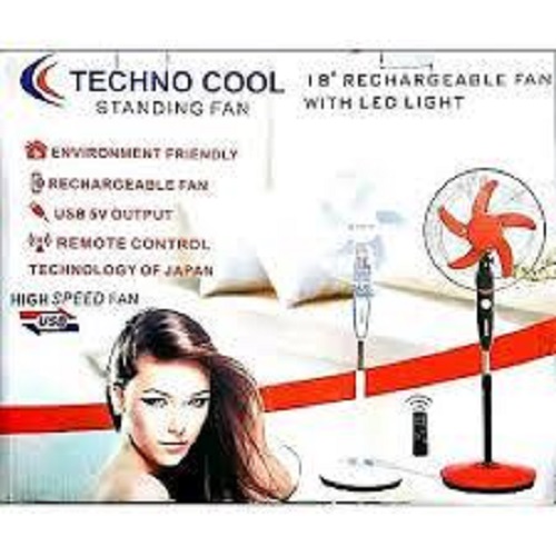 TECHNOCOOL 16 INCHES RECHAREABLE STANDING FAN - deluxe.com.ng