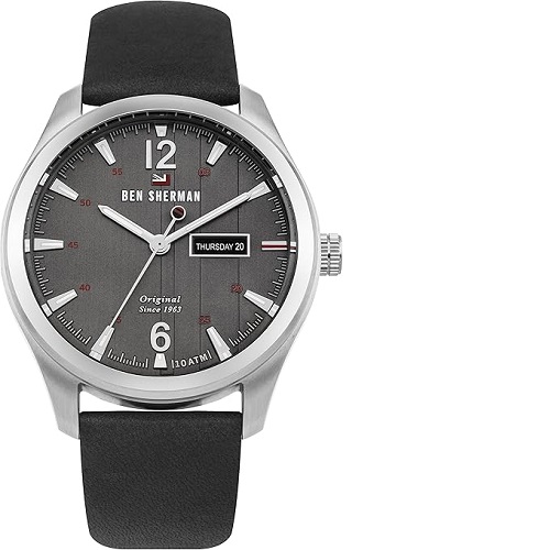 BEN SHERMAN WBS105B MEN'S THE SUGARMAN HERITAGE BLACK LEATHER WATCH - deluxe.com.ng