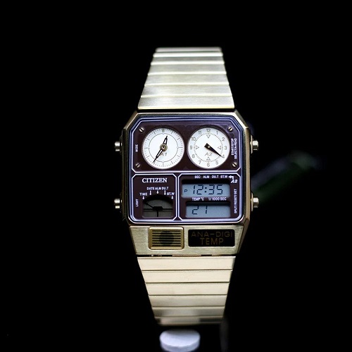 CITIZEN JG2103-72X MEN’S ANA-DIGI TEMP REPRODUCTION MODEL GOLD SMALL WATCH- deluxe.com.ng