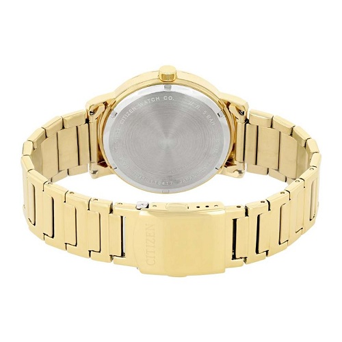 CITIZEN BE9182-57E MEN’S QUARTZ ANALOG BLACK DIAL GOLD BRACELET WATCH - deluxe.com.ng