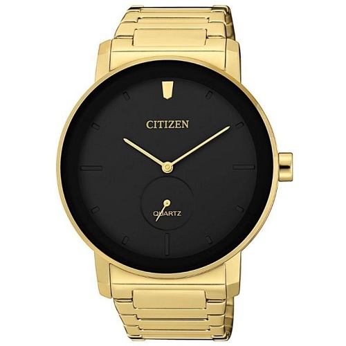 CITIZEN BE9182-57E MEN’S QUARTZ ANALOG BLACK DIAL GOLD BRACELET WATCH - deluxe.com.ng