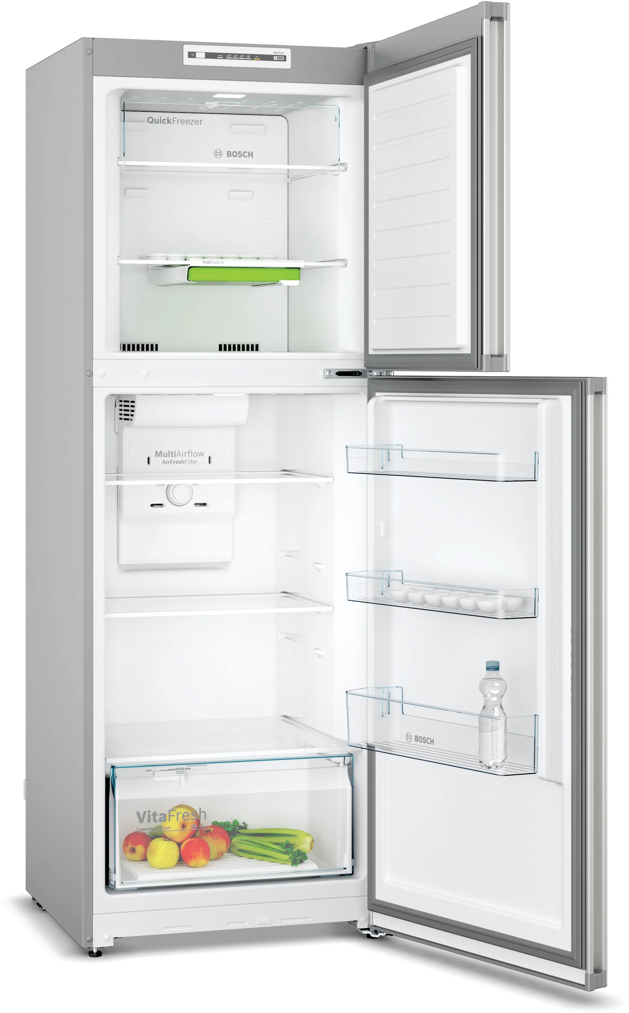 Bosch Serie | 2 free-standing fridge-freezer with freezer at top 171 x 60 cm Inox-look-metallic KDN30N12N5 Refrigerator - deluxe.com.ng