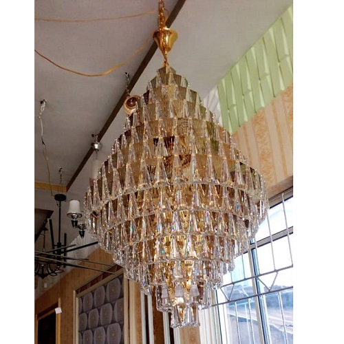 CRYSTAL 1000mm CHANDELIER QUALITY DESIGNED LIGHT - FOR INDOOR USE (OBIC)  - deluxe.com.ng