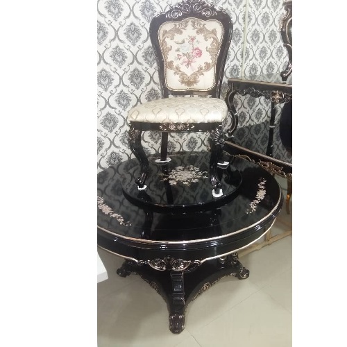 QUALITY DESIGNED BLACKL ROUND CENTER TABLE & DINING - AVAILABLE (MOBIN) - deluxe.com.ng