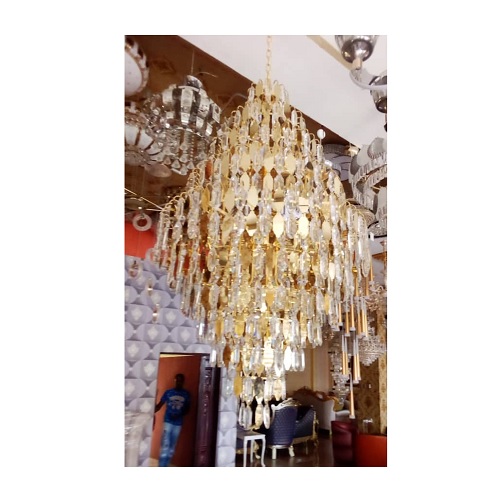 CRYSTAL CHANDELIER BY 1000MM QUALITY DESIGNED LIGHT - FOR INDOOR USE (OBIC) - deluxe.com.ng