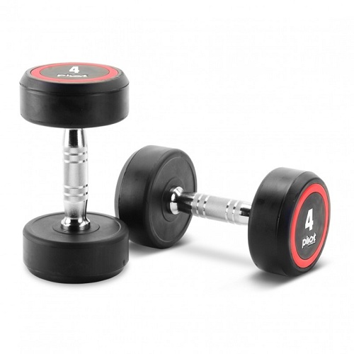 PIVOT FITNESS D2250.10 PRO ROUND HEAD RUBBER DUMBBELL 10KG [Pair] - deluxe.com.ng