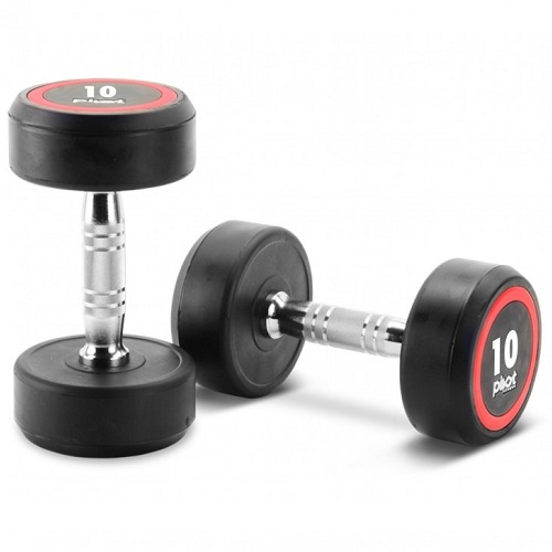 D2250.25 PRO ROUND HEAD RUBBER DUMBBELL 25KG [pair] - deluxe.com.ng