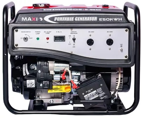 Maxi Generator EK50|5KW|6.2KVA|Gasoline|Wheel | BATTERY | OIL ALERT | 25L FUEL TANK | WHEELS | HANDLES