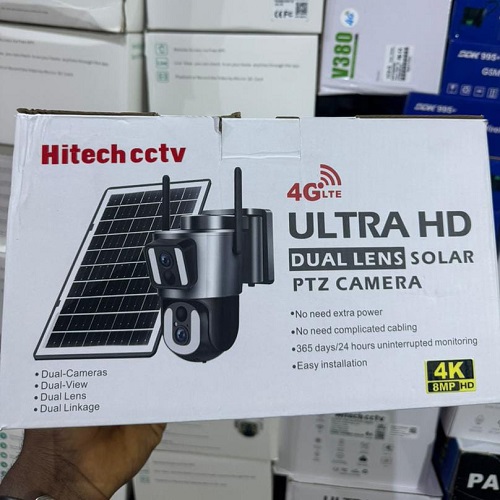 HITECH CCTV 4GLTE ULTRA HD DUAL LENS SOLAR PTZ CAMERA