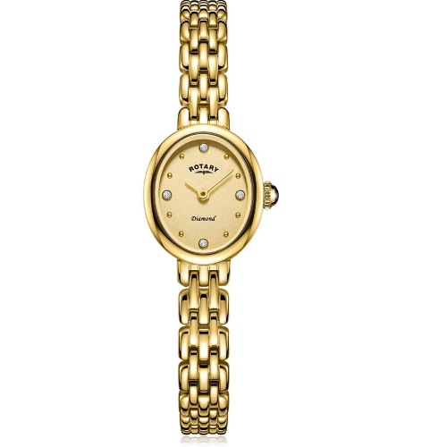 ROTARY LB05151/03/D WOMEN’S OVAL GOLD DIAMOND SMALL DRESS WATCH