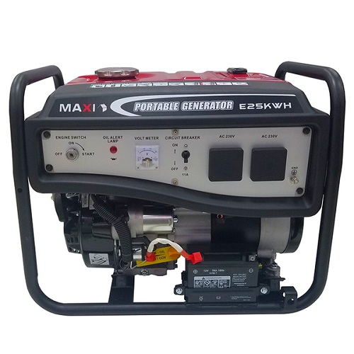 MAXI GENERATOR EK25|2KW|3.1 KVA | GASOLINE | BATTERY | OIL ALERT | 15L FUEL TANK | WHEELS | HANDLES - deluxe.com.ng