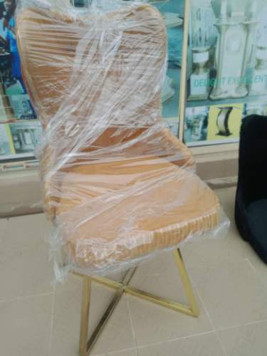 ORANGE ARMLESS CHAIR WITH X BASE/STAND (1530)