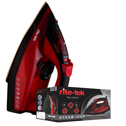 Rite-tek  Steam Iron ST-599|2200 watts|1.8 metre power cord length - deluxe.com.ng