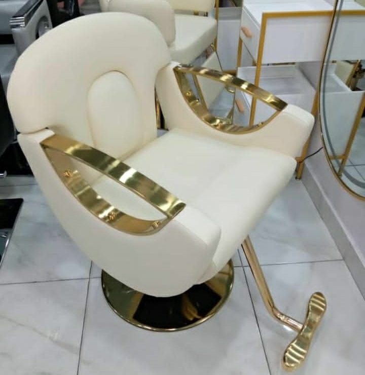 CREAM SALON ROTATIONAL CHURCH WITH ROUND GOLDEN BASE & GOLDEN ARM (BLEIN)