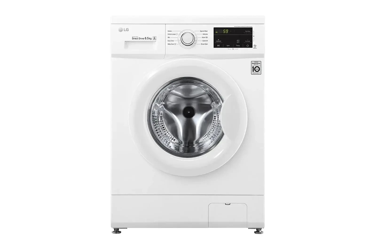 LG 2J3WDNP0 6.5 KG FRONT LOADER WASHING MACHINE|WHITE (DE) - deluxe.com.ng