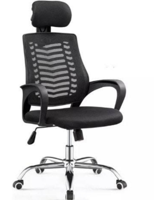 BLACK MESH OFFICE CHAIR WITH HEAD REST (FMAN)