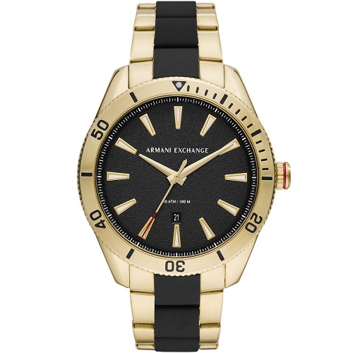  ARMANI EXCHANGE AX1825 MEN’S ENZO GOLD CASE TWO-TONE BRACELET WATCH - deluxe.com.ng