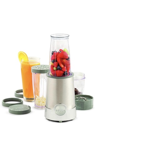 Bella Personal Size Rocket Blender, 12 Piece Set, Stainless Steel & Chrome - deluxe.com.ng