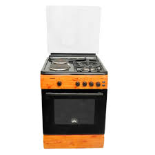Scanfrost 60X60 4 Gas Burners with Gas,Oven,Grill,Burner Ignition Wood finish CK6402NG