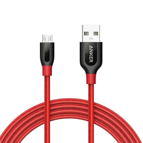 Anker PowerLine Micro USB Cable | A8132H91 | (Red) - deluxe.com.ng