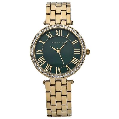 ANNE KLEIN AK/2230GNGB WOMEN’S CRYSTAL ACCENTED GOLD-TONE BRACELET WATCH 