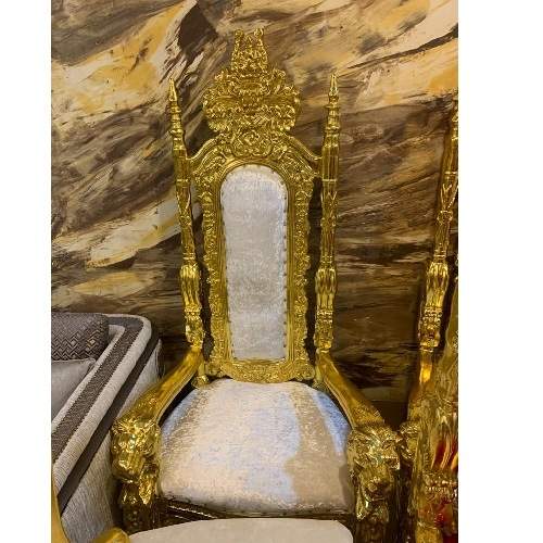 QUALITY DESIGNED WHITE & GOLD ROYAL CHAIR - AVAILABLE (MOBIN) - deluxe.com.ng