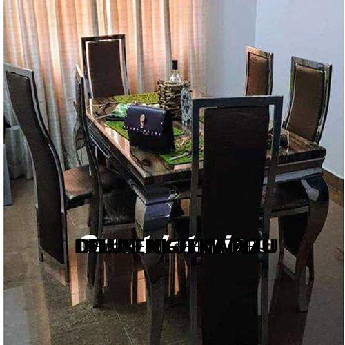 Classic Marble Dinning With 6 Chairs 