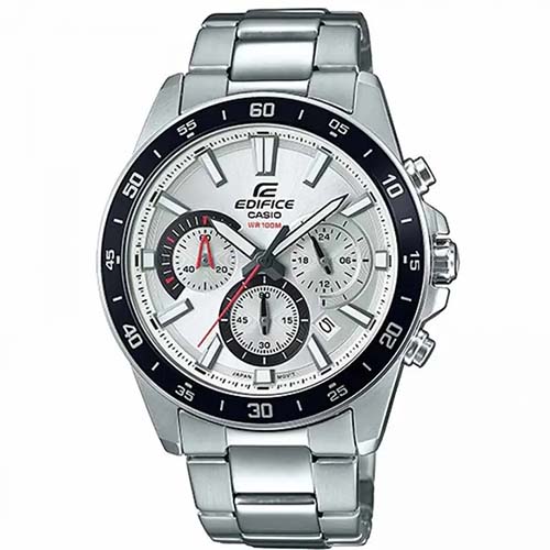 CASIO EFV-570D-7AVUDF MEN’S EDIFICE SILVER CHRONOGRAPH DIAL MEDIUM SIZE WATCH