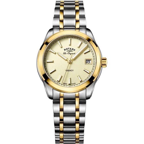 ROTARY LB90174/03 WOMEN'S LEGACY TWO TONE SWISS MEDIUM WATCH