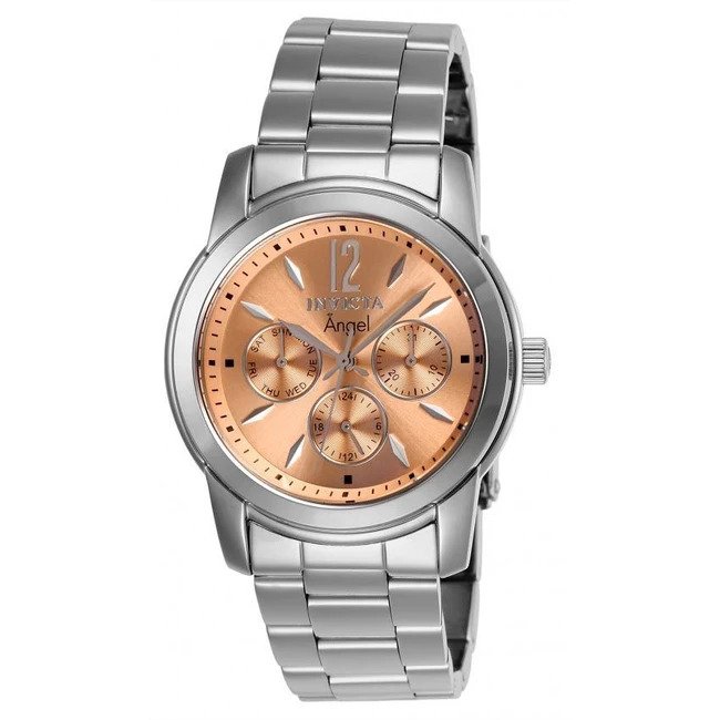 INVICTA 0462 WOMEN'S ANGEL QUARTZ CHRONOGRAPH ROSE GOLD DIAL WATCH