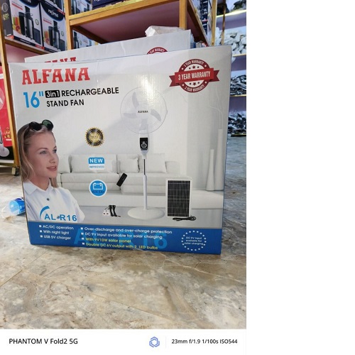 ALFANA 16 INCH ORBIT SOLAR DC FAN  - deluxe.com.ng