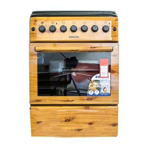 BRUHM 3 Gas + 1E 60*55 Gas Cooker Wooden Finish | BGC-6631SN - deluxe.com.ng