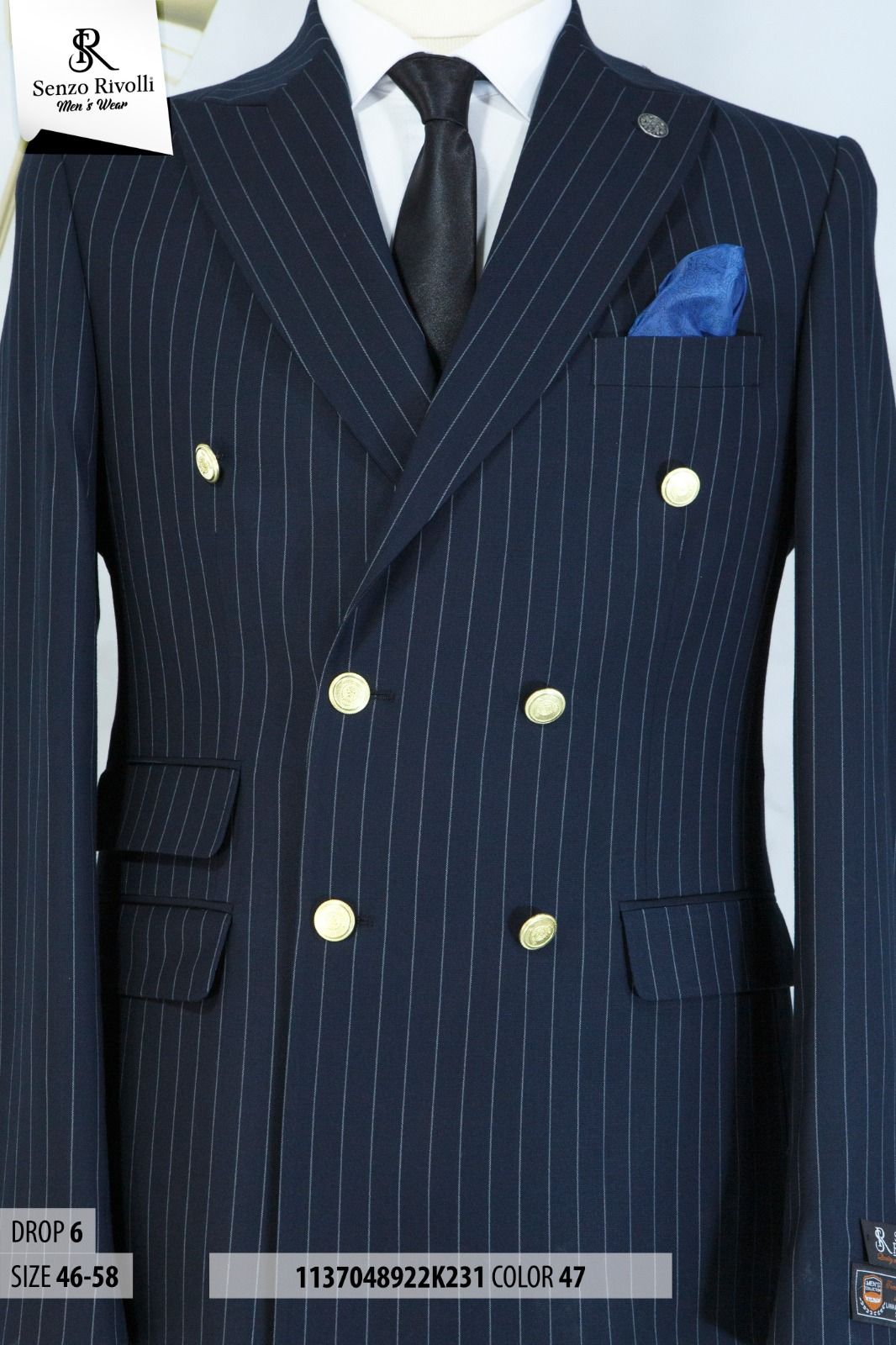 EXECUTIVE DARK GREY AND LIGHT GREY STRIPPED TURKEY SUIT WITH GOLDEN BUTTON-deluxe.com.ng