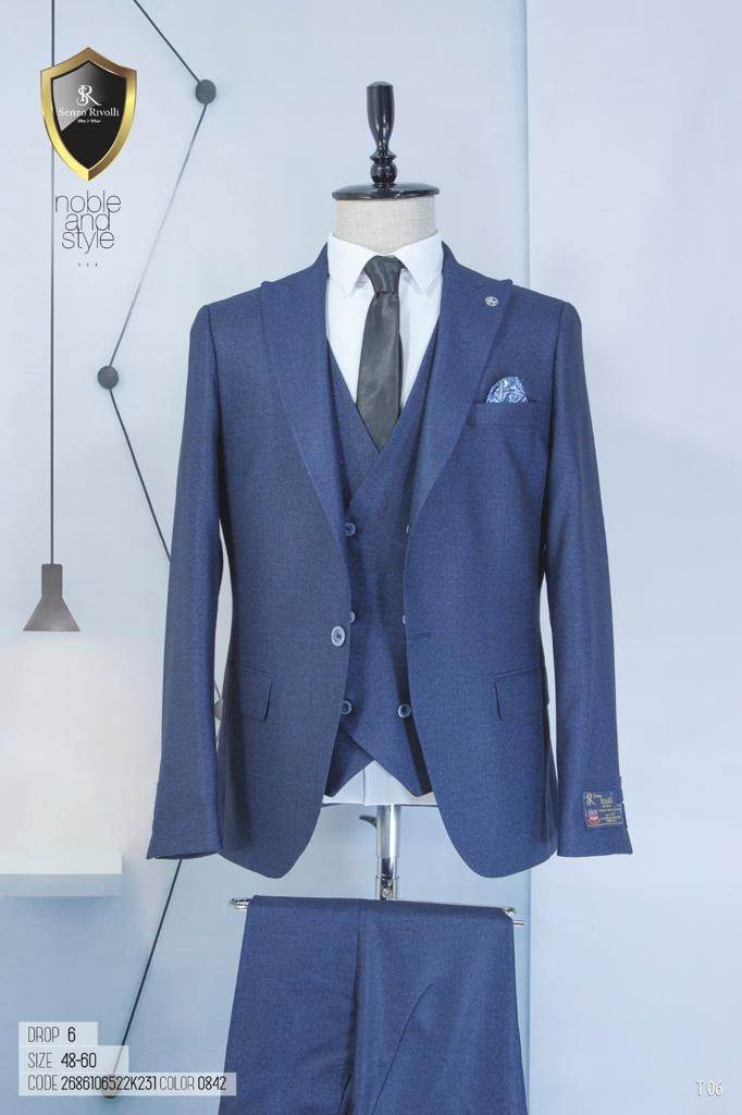 EXECUTIVE LIGHT BLUE 3 PIECE TURKEY SUIT WITH ONE BUTON-deluxe.com.ng