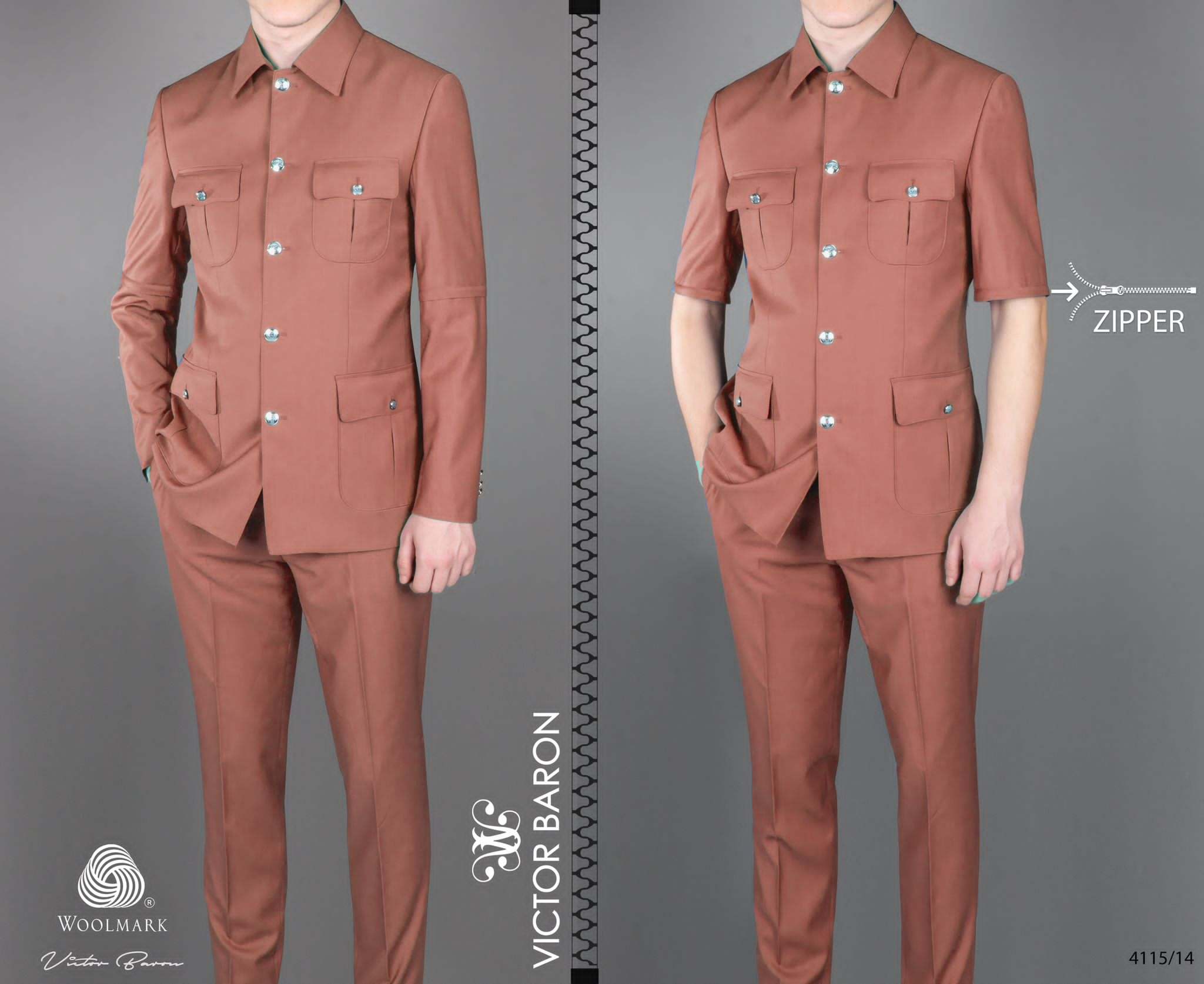 EXECUTIVE LIGHT GREEN LONGSLEEVE AND SHORTSLEEVE SUIT WITH COLLAR AND GOLDEN BUTTON-deluxe.com.ng