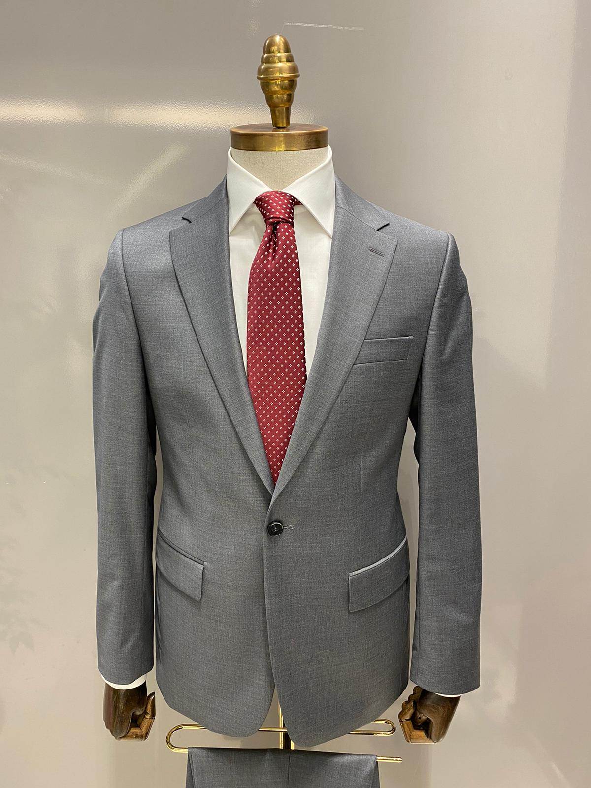 EXECUTIVE LIGHT GREY TURKEY SUIT WITH ONE BUTTON-deluxe.com.ng