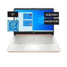 HP 14-dq0004dx Intel Laptop Celeron N4020 1.1GHz 4GB DDR4 64GB eMMC 14"HD micro-edge220 nits 720p HD camera Rose Gold Windows10 S - deluxe.com.ng