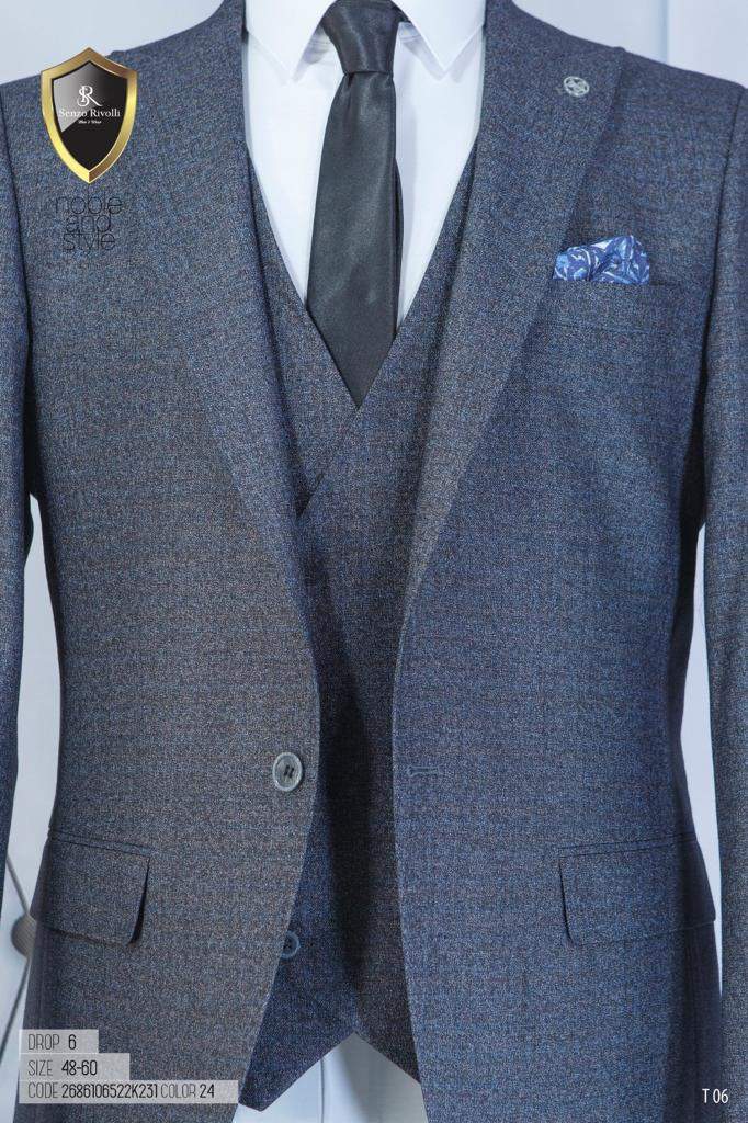 LIGHT GREY 3 PIECE TURKEY SUIT WITH GREY BUTTONS (SWNL)-deluxe.com.ng